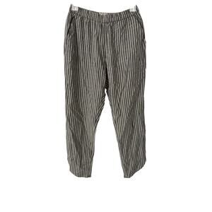 Marine Layer Allison Pant Small‎ Black White Stripe Tencel Lyocell Dolphin Hem